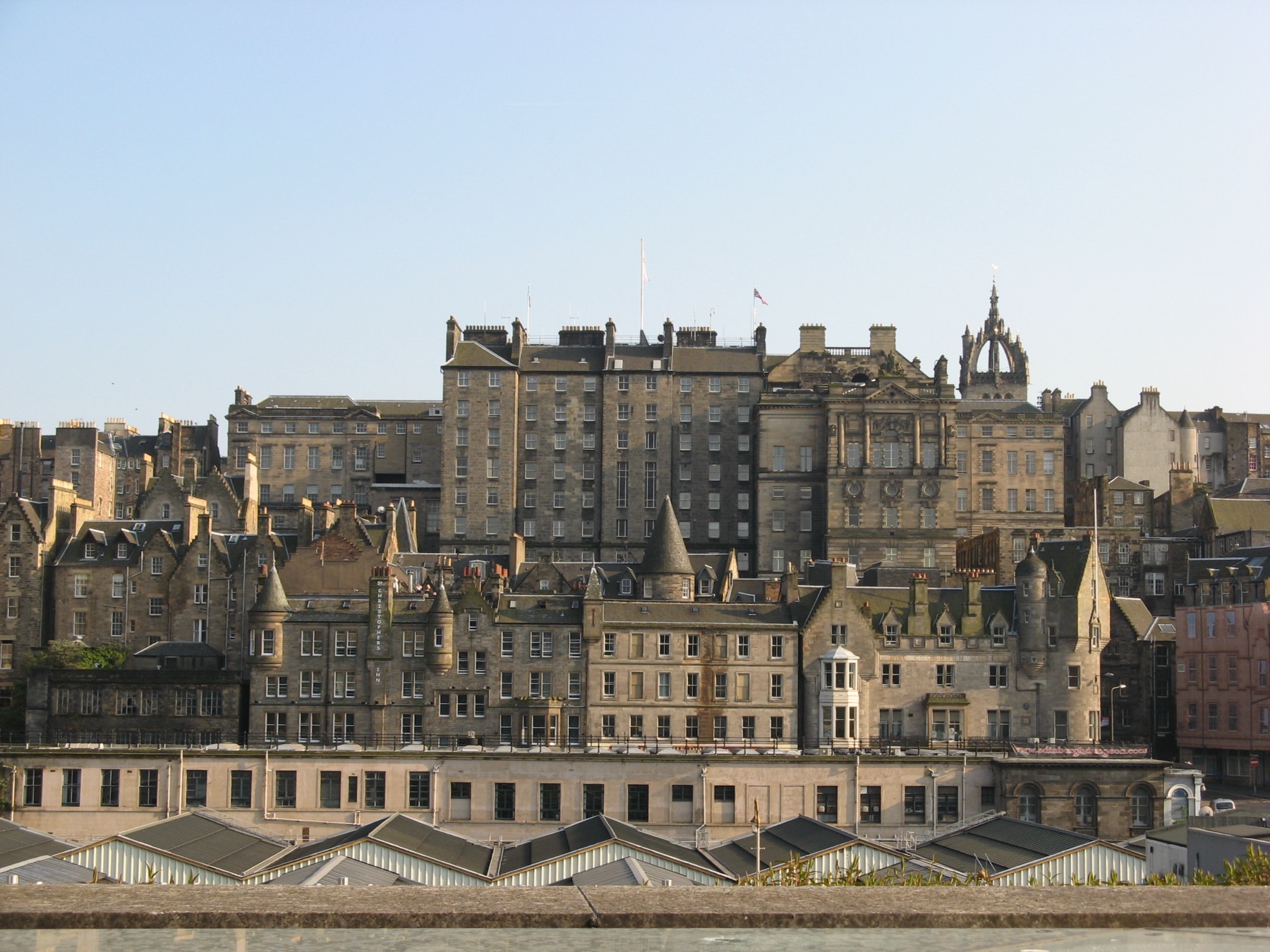 The Old Town of Edinburgh with St Giles' spire rising above the rooftops